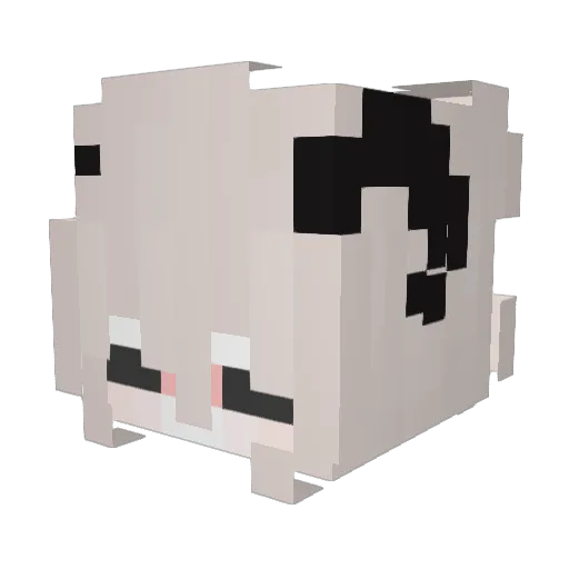 Flluffer Minecraft avatar head, 3D render