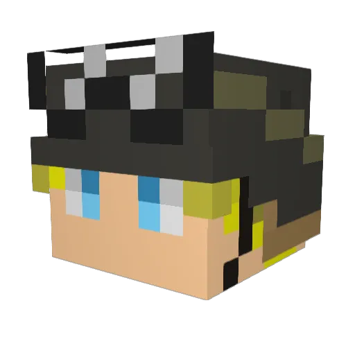 Flo453 Minecraft avatar head, 3D render