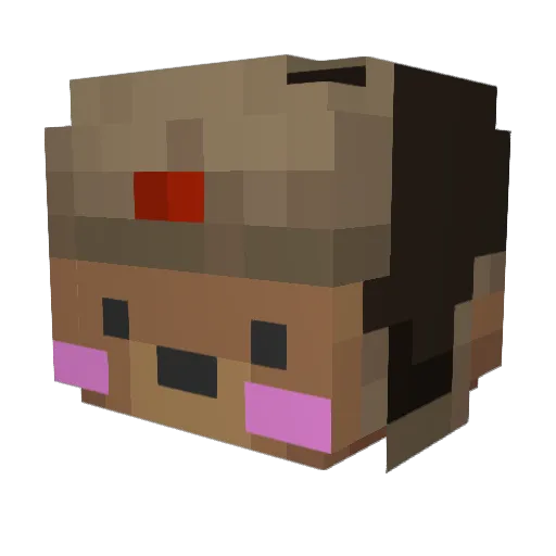 FloChou Minecraft avatar head, 3D render