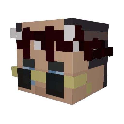 FloDas_DJ Minecraft avatar head, 3D render