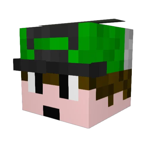 FloP18 Minecraft avatar head, 3D render
