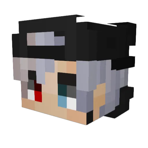 FloPLM Minecraft avatar head, 3D render