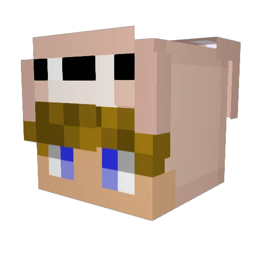 Flo_1967 Minecraft avatar head, 3D render