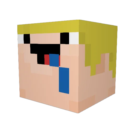 Flo_27 Minecraft avatar head, 3D render