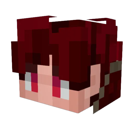 Flo_RED Minecraft avatar head, 3D render