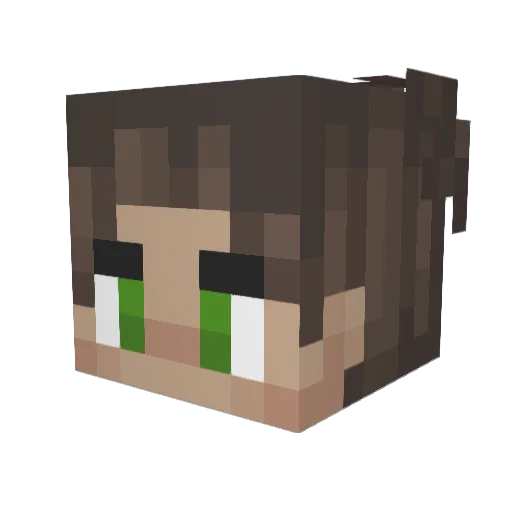Floani Minecraft avatar head, 3D render