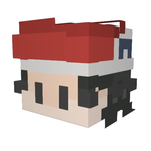 Floaroma Minecraft avatar head, 3D render