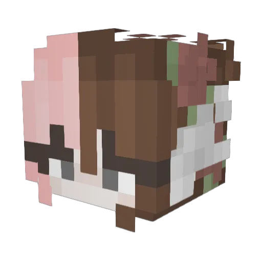 Floating_Mochi Minecraft avatar head, 3D render