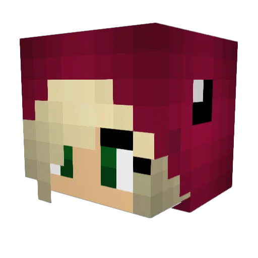 Flobbyna Minecraft avatar head, 3D render