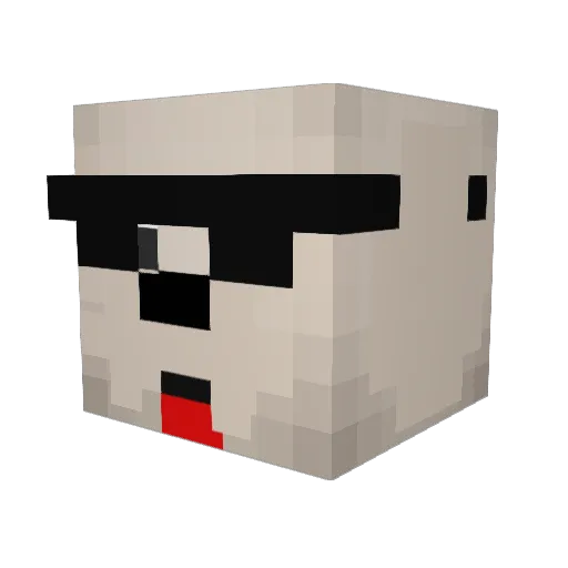 FloconLeBichon Minecraft avatar head, 3D render
