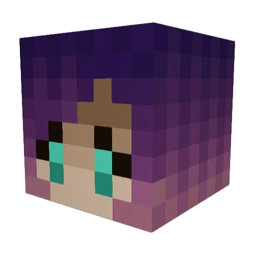 FloellaYume Minecraft avatar head, 3D render