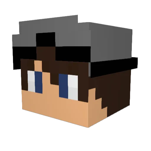 Floke_ Minecraft avatar head, 3D render