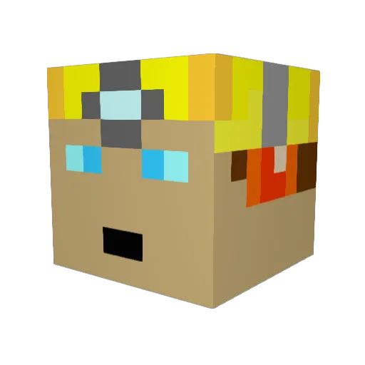 Flokeks Minecraft avatar head, 3D render