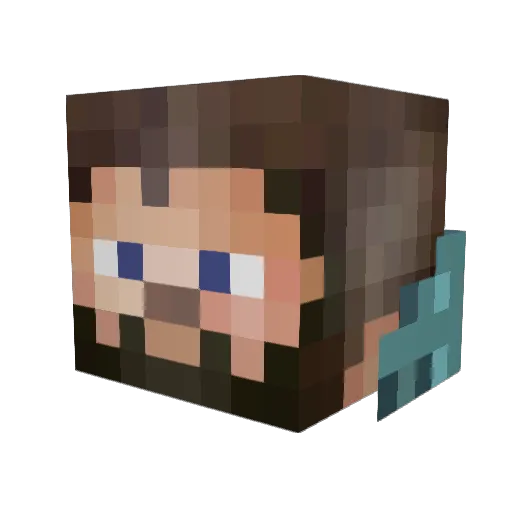 Flokwhite Minecraft avatar head, 3D render