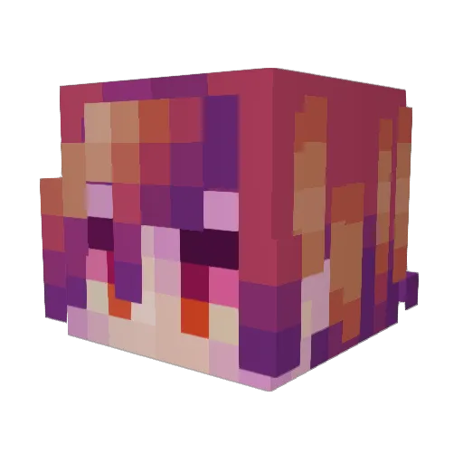 Floo_Momochi Minecraft avatar head, 3D render
