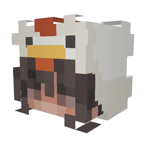 FloofyChixen Minecraft avatar head, 3D render