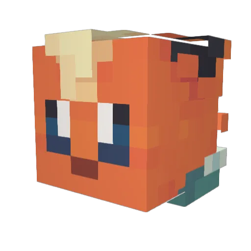 FloofyFlame Minecraft avatar head, 3D render