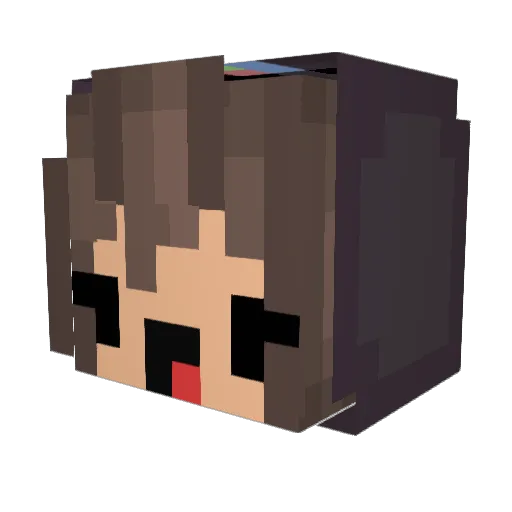 Floooutside Minecraft avatar head, 3D render