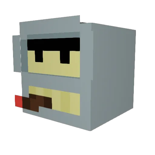 FloopyDoops Minecraft avatar head, 3D render
