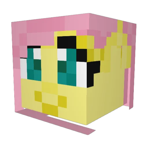 Flootershy Minecraft avatar head, 3D render