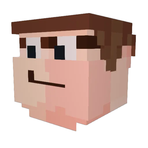 Floousen Minecraft avatar head, 3D render
