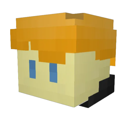 Floow_iguess Minecraft avatar head, 3D render