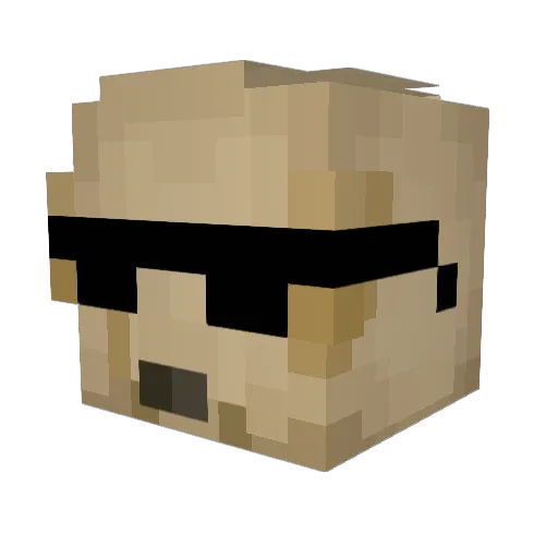 FloppaRuso Minecraft avatar head, 3D render