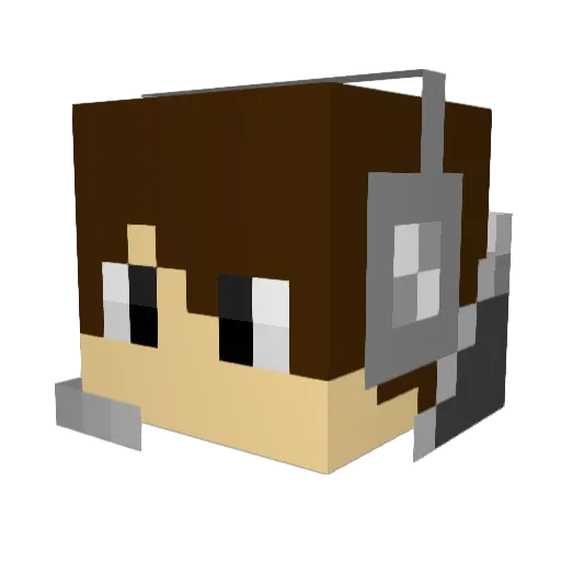 Floppingflopp Minecraft avatar head, 3D render