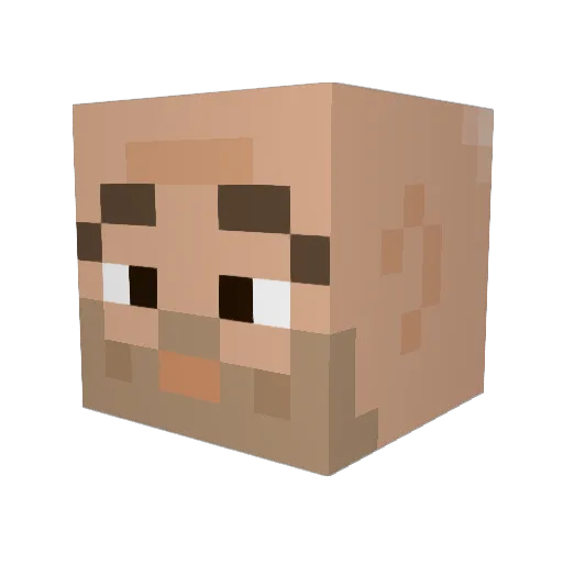 FloppyHDTV Minecraft avatar head, 3D render