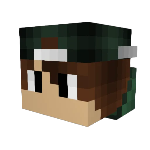 Floppyhodor Minecraft avatar head, 3D render