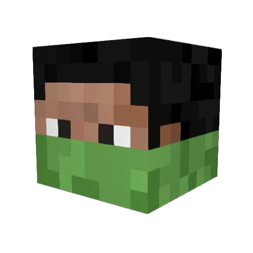 Flopsy7 Minecraft avatar head, 3D render