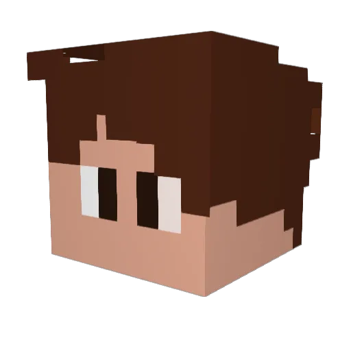 Floptomized Minecraft avatar head, 3D render