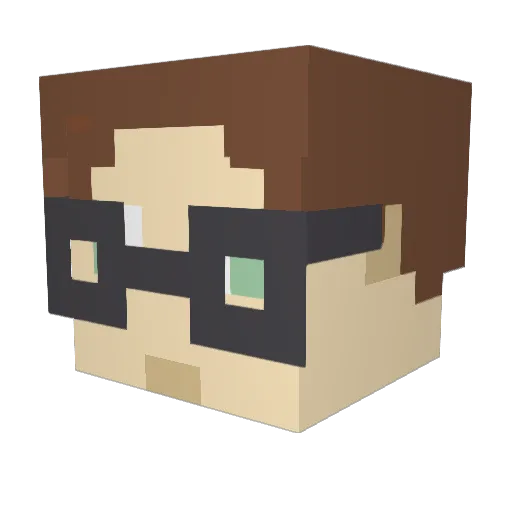 Flopyou Minecraft avatar head, 3D render
