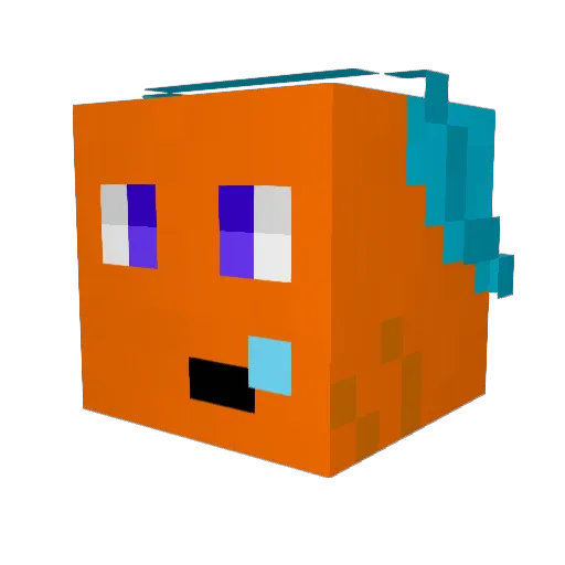 Flopythefish Minecraft avatar head, 3D render