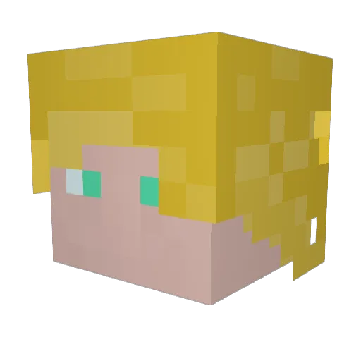 Flora57_ Minecraft avatar head, 3D render