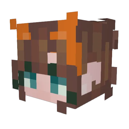 FloraAmber Minecraft avatar head, 3D render
