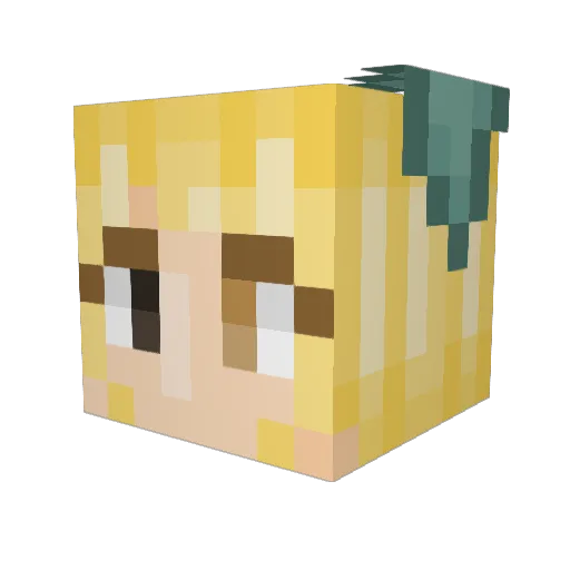 FloraHyde Minecraft avatar head, 3D render
