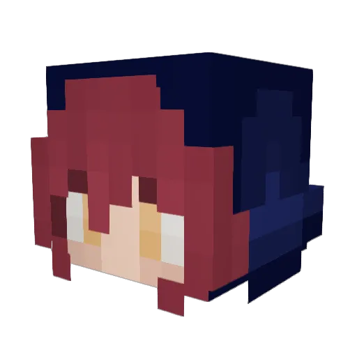 FloraKiiro Minecraft avatar head, 3D render