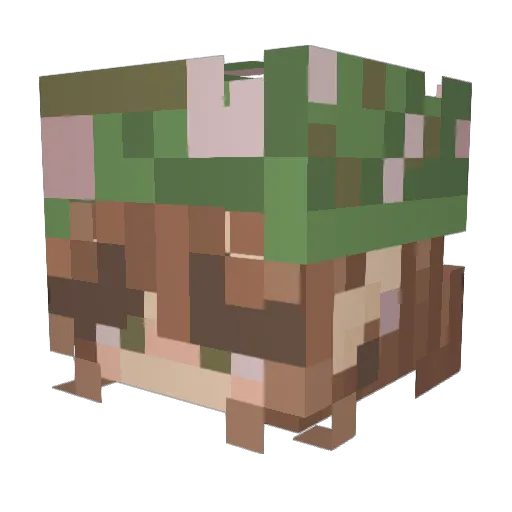 FloraMinecraft Minecraft avatar head, 3D render