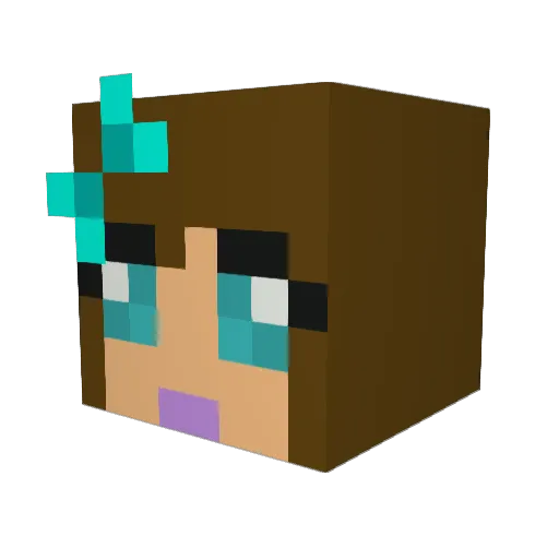 FloraS2 Minecraft avatar head, 3D render