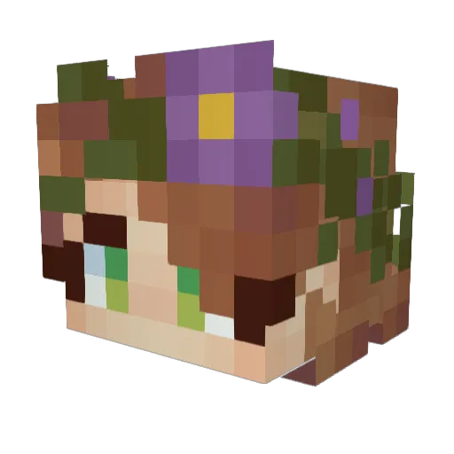 FloraWolfi3 Minecraft avatar head, 3D render