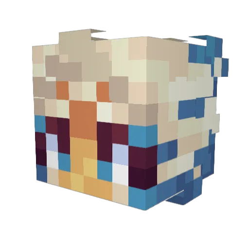 Florahsoka Minecraft avatar head, 3D render