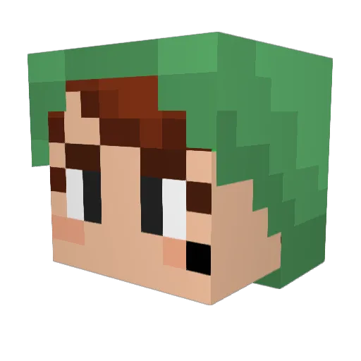 Floralice Minecraft avatar head, 3D render