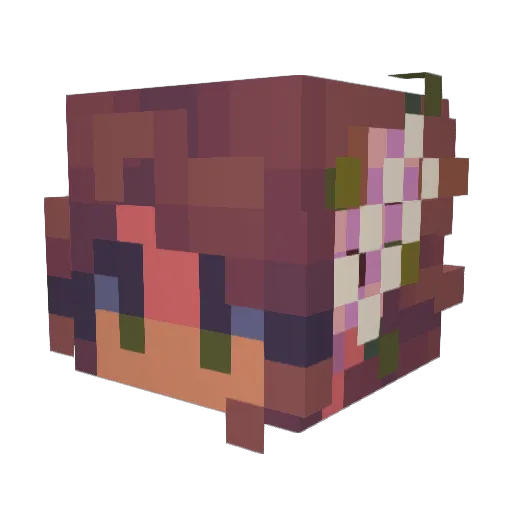 Floralyn Minecraft avatar head, 3D render