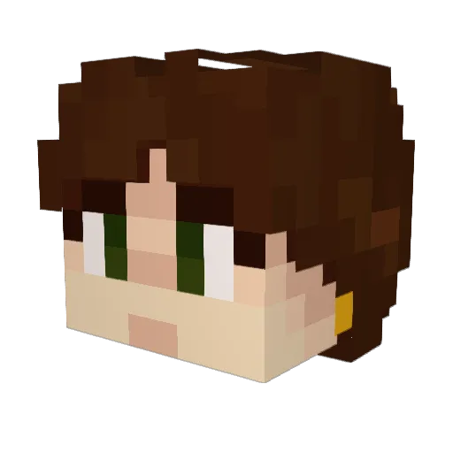 FloriForgetful Minecraft avatar head, 3D render
