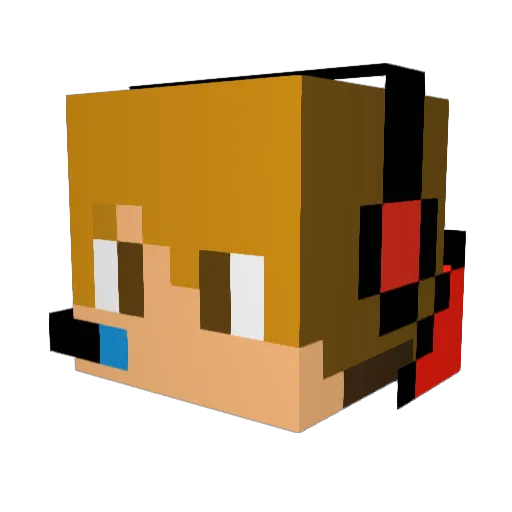 FlorianKlng Minecraft avatar head, 3D render