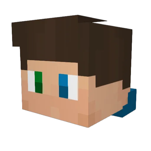 FlorianPlays Minecraft avatar head, 3D render