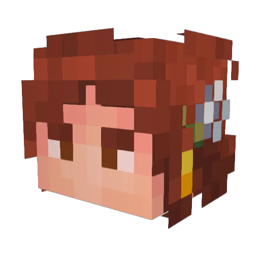 Floriswho Minecraft avatar head, 3D render