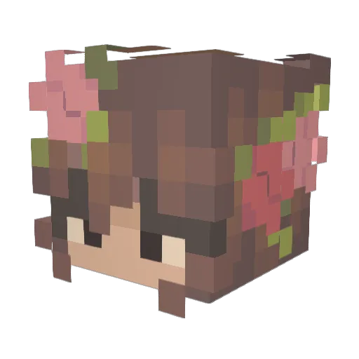 Flornova Minecraft avatar head, 3D render