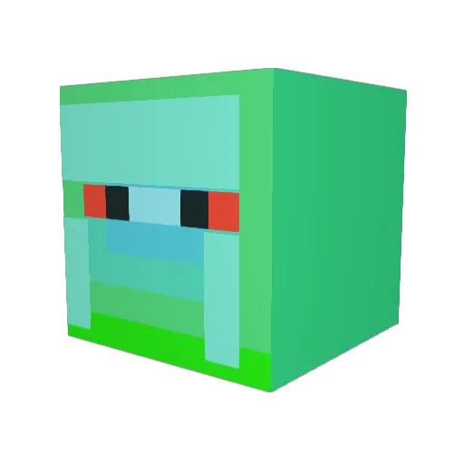 Flotster Minecraft avatar head, 3D render